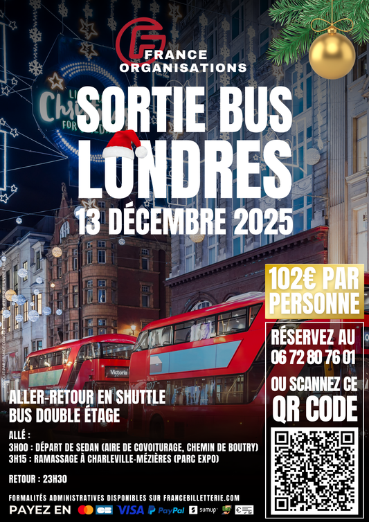 1 PLACE POUR VOYAGE À LONDRES : 13 DÉCEMBRE 2025